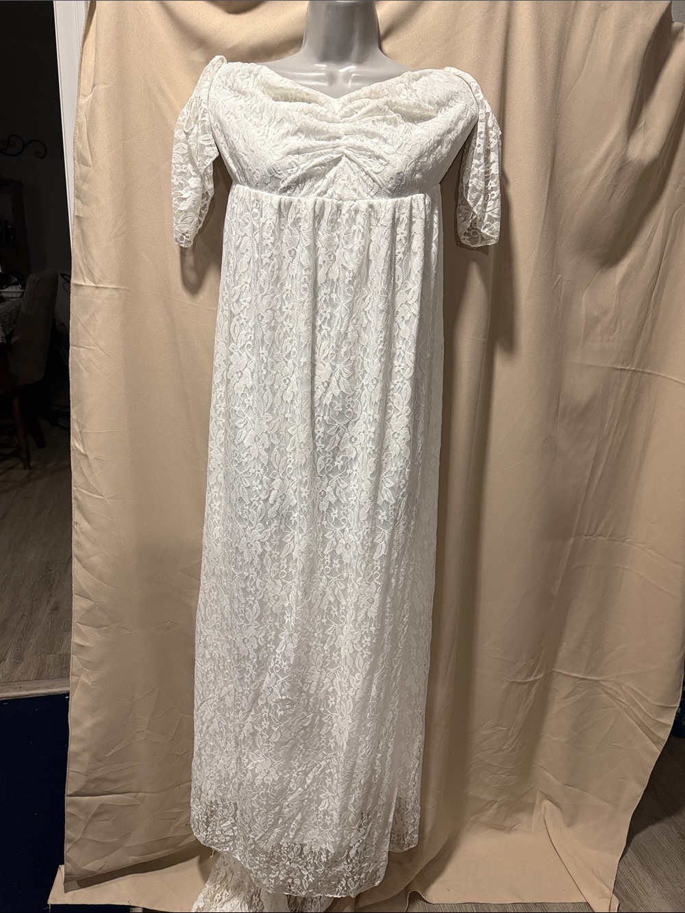 White Lace Maxi Dress - VINTAGE